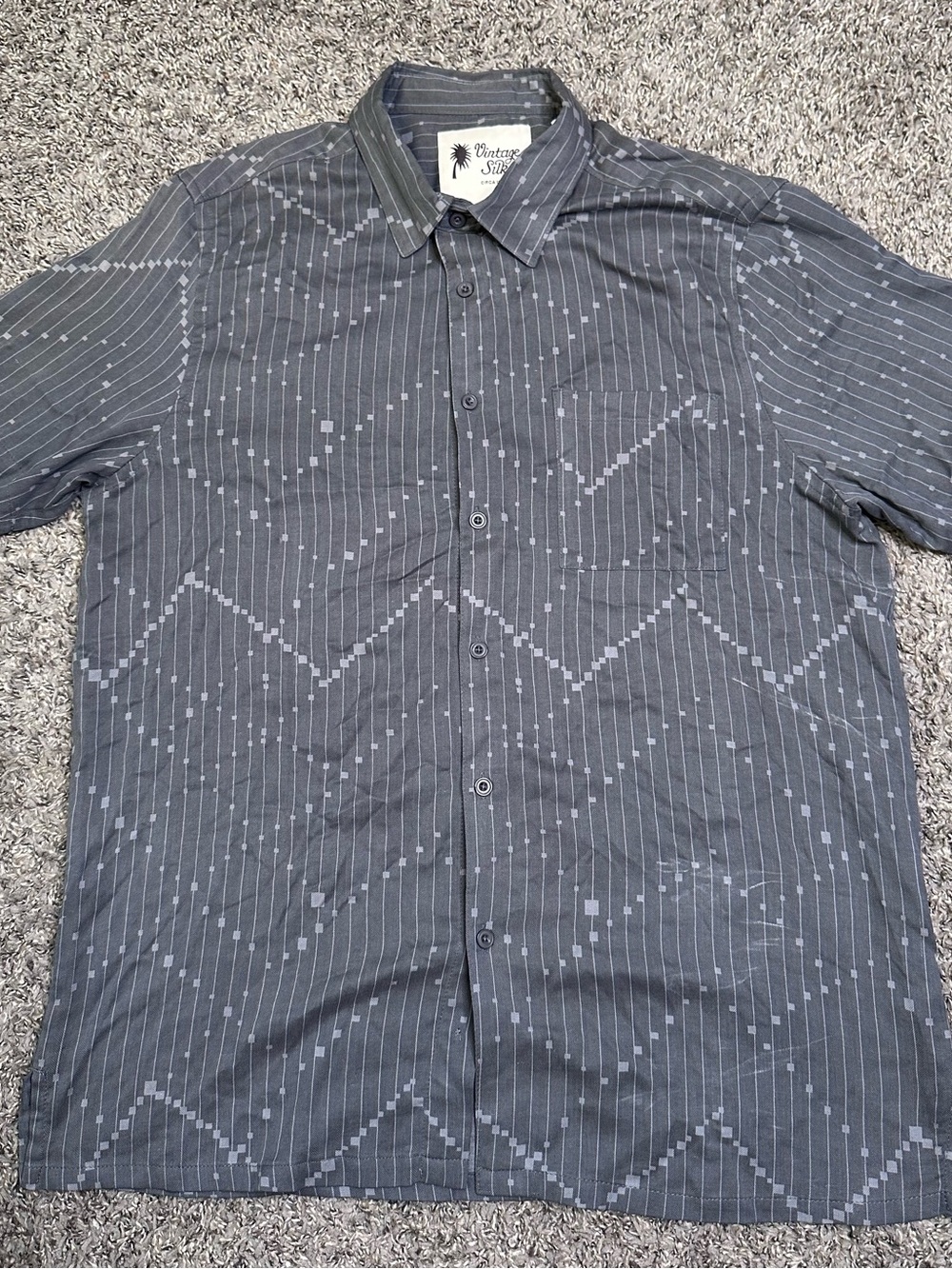 Vintage Silk Circa 1969 Men's 100% Silk Button-Up Shirt - XXL